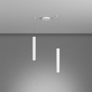 Lampadario Industrial-Minimal Xeana Metallo Bianco 2 Luci Gu10