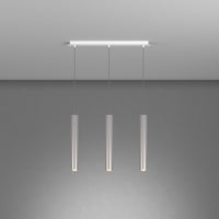 Lampadario Industrial-Minimal Xeana Metallo Bianco Alluminio 3 Luci Gu10