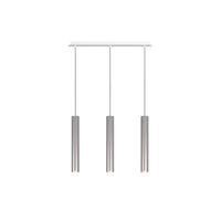 Lampadario Industrial-Minimal Xeana Metallo Bianco Alluminio 3 Luci Gu10