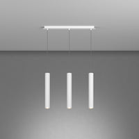 Lampadario Rettangolare Industrial-Minimal Xeana Metallo Bianco 3 Luci Gu10