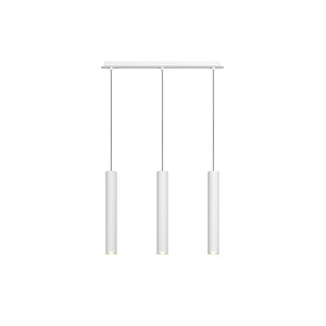 Lampadario Rettangolare Industrial-Minimal Xeana Metallo Bianco 3 Luci Gu10