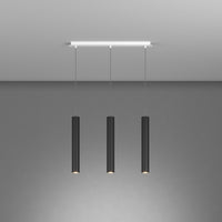 Lampadario Industrial-Minimal Xeana Metallo Bianco Nero 3 Luci Gu10