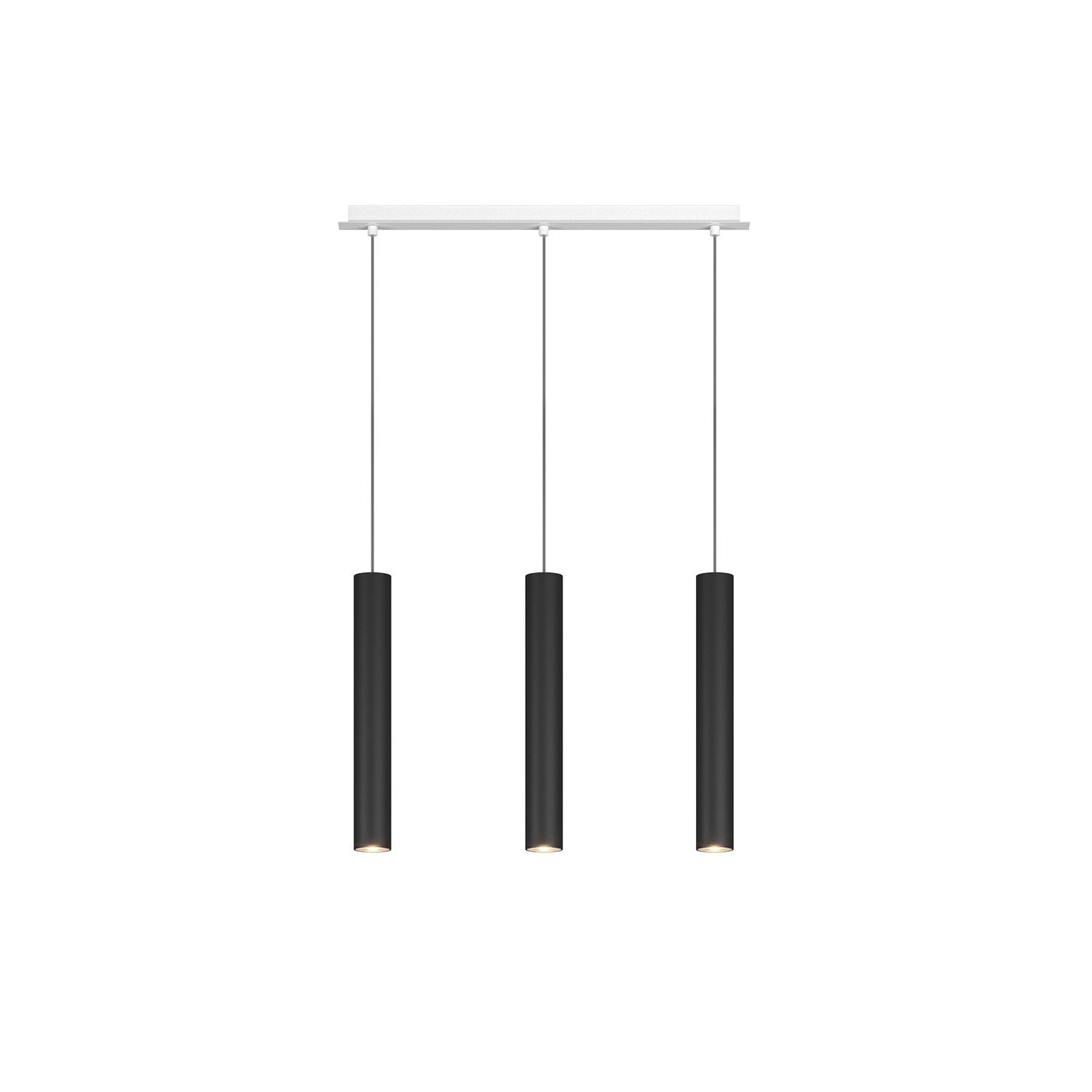 Lampadario Industrial-Minimal Xeana Metallo Bianco Nero 3 Luci Gu10