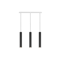 Lampadario Industrial-Minimal Xeana Metallo Bianco Nero 3 Luci Gu10