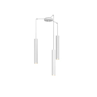 Lampadario Industrial-Minimal Xeana Metallo Bianco 3 Luci Gu10