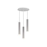 Lampadario Tondo Industrial-Minimal Xeana Metallo Bianco Alluminio 3 Luci Gu10