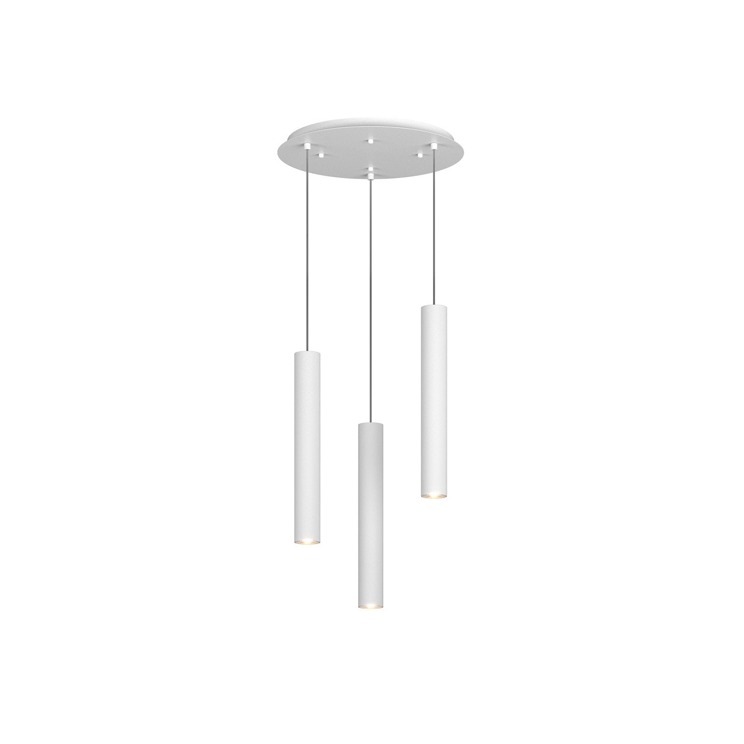 Lampadario Tondo Industrial-Minimal Xeana Metallo Bianco 3 Luci Gu10