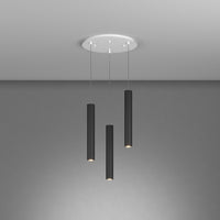 Lampadario Tondo Industrial-Minimal Xeana Metallo Bianco Nero 3 Luci Gu10