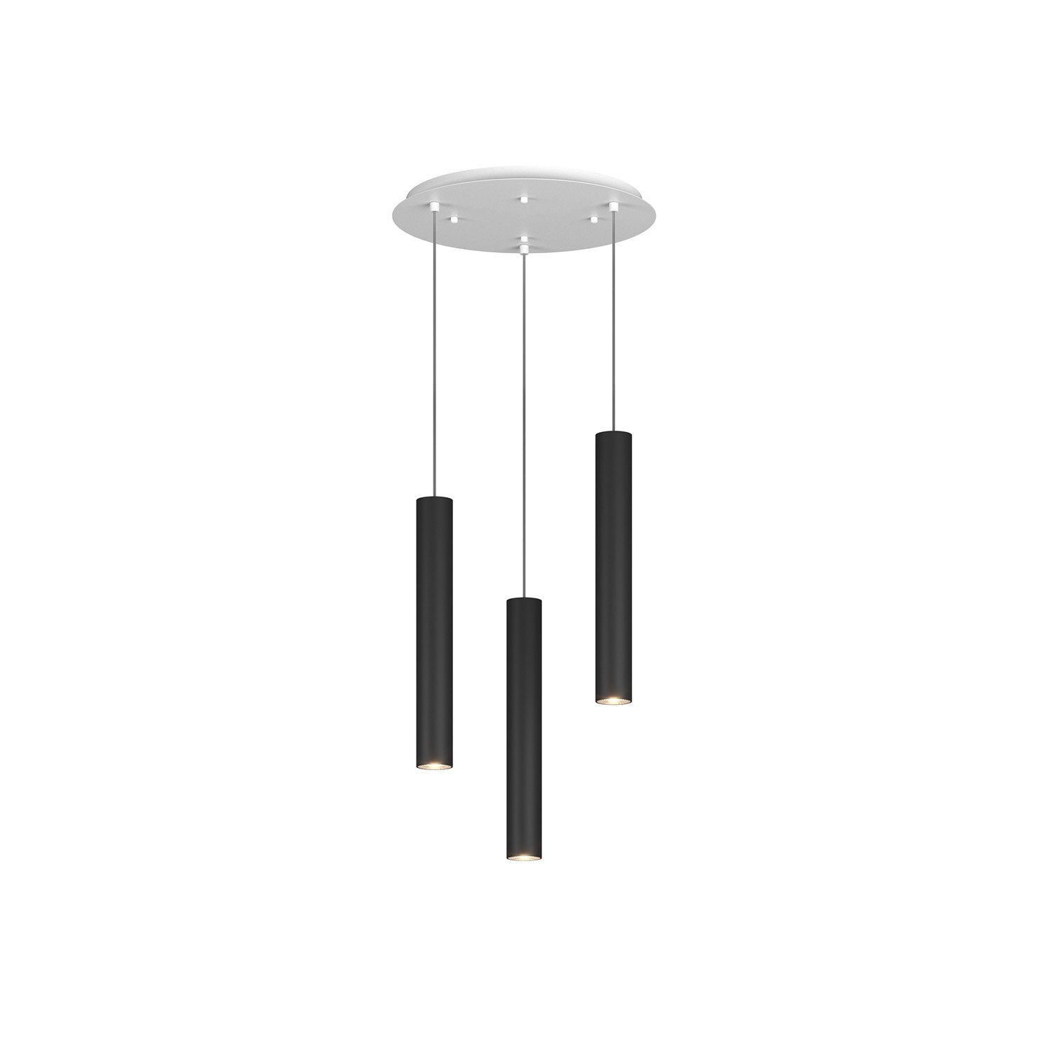 Lampadario Tondo Industrial-Minimal Xeana Metallo Bianco Nero 3 Luci Gu10