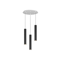 Lampadario Tondo Industrial-Minimal Xeana Metallo Bianco Nero 3 Luci Gu10