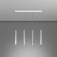 Lampadario Industrial-Minimal Xeana Metallo Bianco Alluminio 4 Luci Gu10