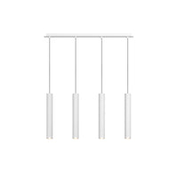 Lampadario Rettangolare Industrial-Minimal Xeana Metallo Bianco 4 Luci Gu10