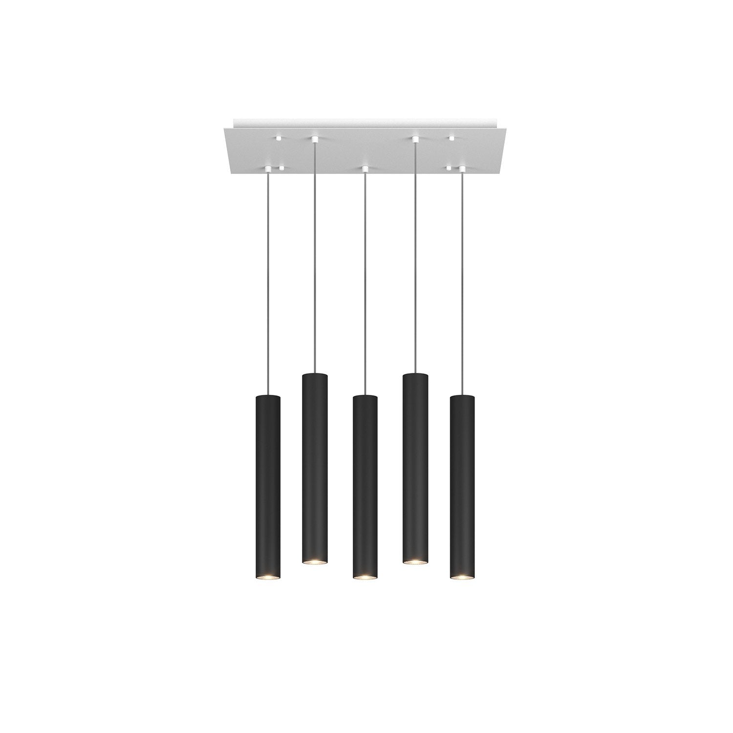 Lampadario Industrial-Minimal Xeana Metallo Bianco Nero 5 Luci Gu10