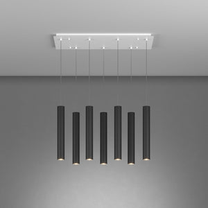 Lampadario Industrial-Minimal Xeana Metallo Bianco Nero 7 Luci Gu10