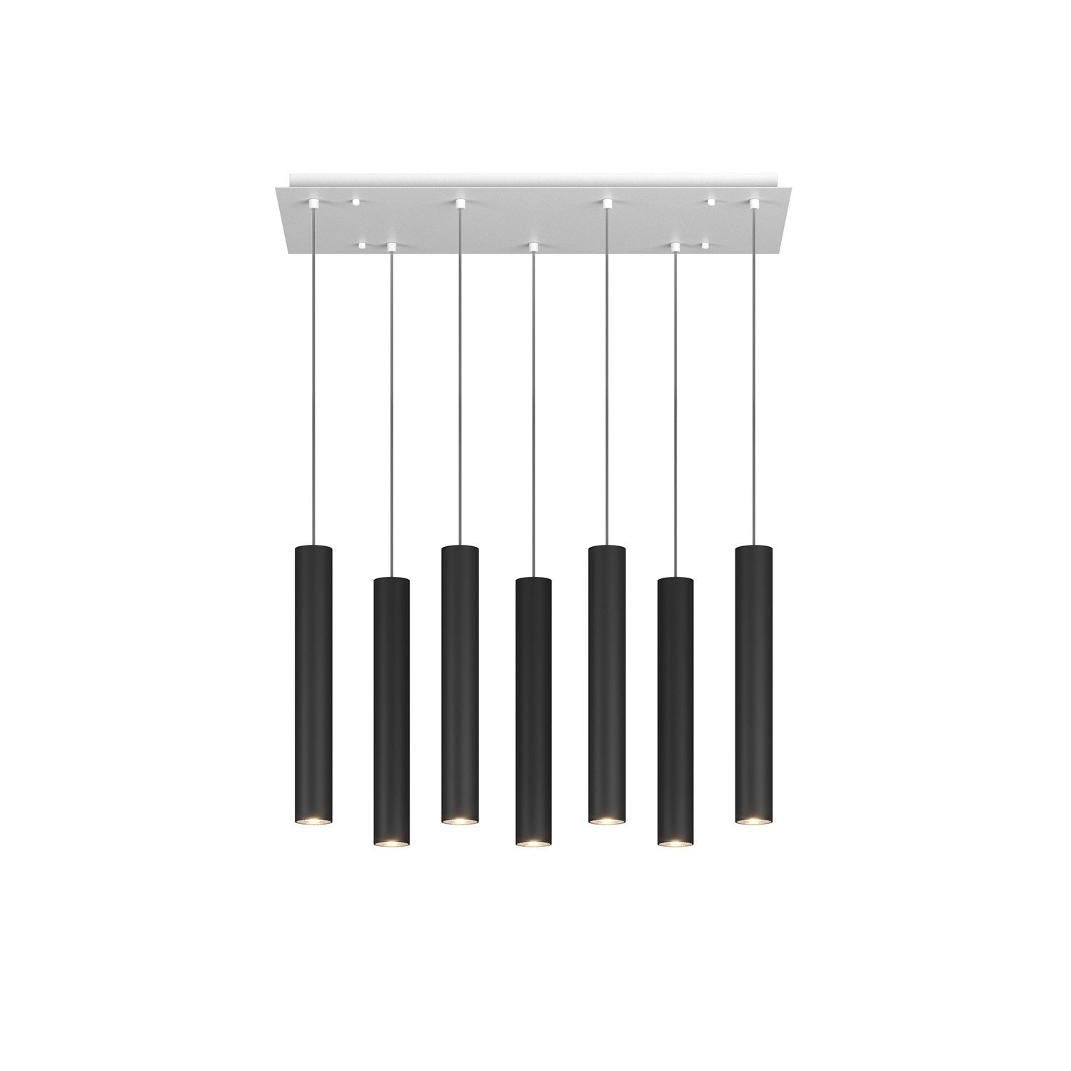 Lampadario Industrial-Minimal Xeana Metallo Bianco Nero 7 Luci Gu10