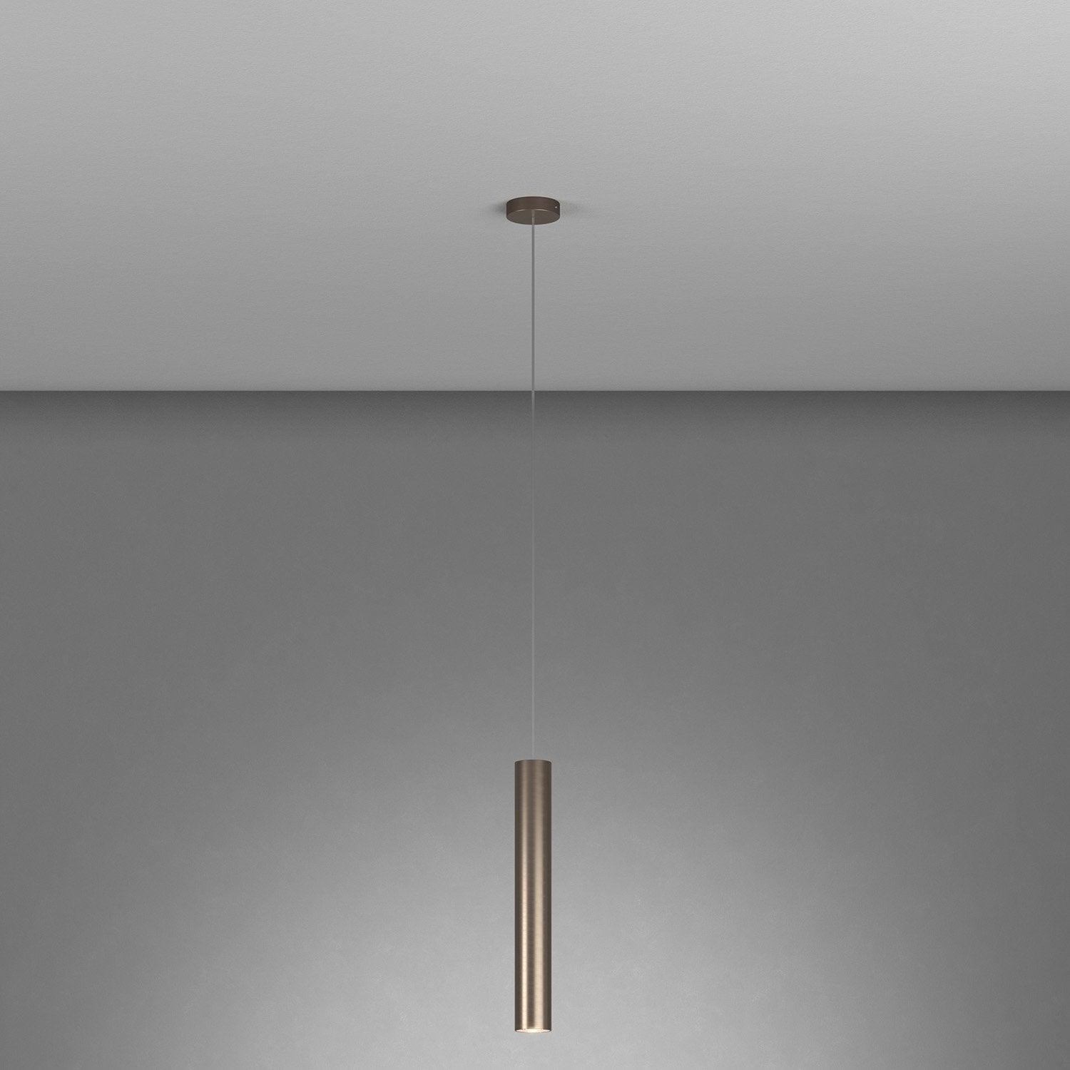 Sospensione Industrial-Minimal Xeana Metallo Bronzo 1 Luce Gu10