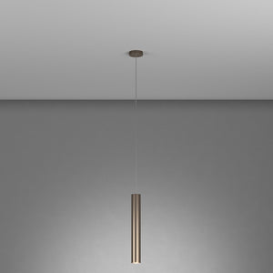 Sospensione Industrial-Minimal Xeana Metallo Bronzo 1 Luce Gu10