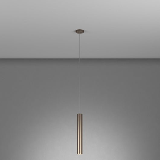 Sospensione Industrial-Minimal Xeana Metallo Bronzo 1 Luce Gu10
