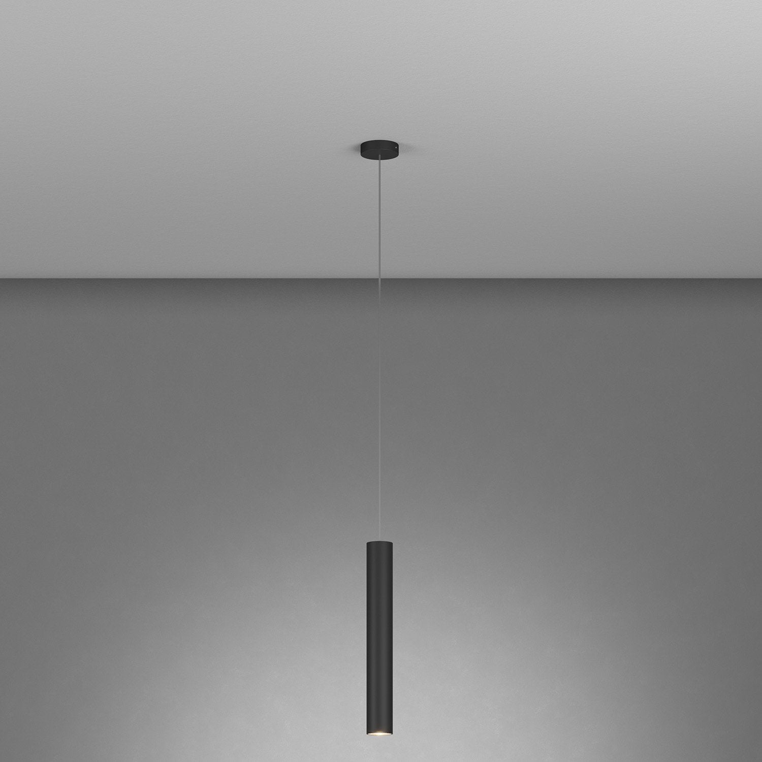 Lampadario Industrial-Minimal Xeana Metallo Nero 1 Luce Gu10