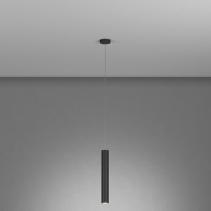 Lampadario Industrial-Minimal Xeana Metallo Nero 1 Luce Gu10