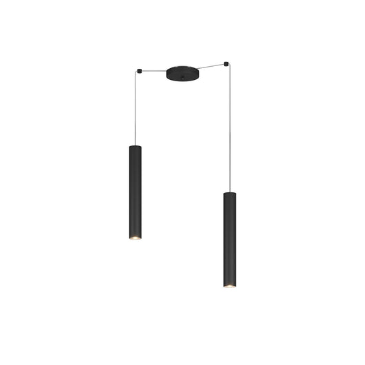 Lampadario Industrial-Minimal Xeana Metallo Nero 2 Luci Gu10