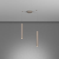 Lampadario Industrial-Minimal Xeana Metallo Marrone 2 Luci Gu10
