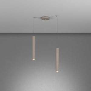 Lampadario Industrial-Minimal Xeana Metallo Marrone 2 Luci Gu10