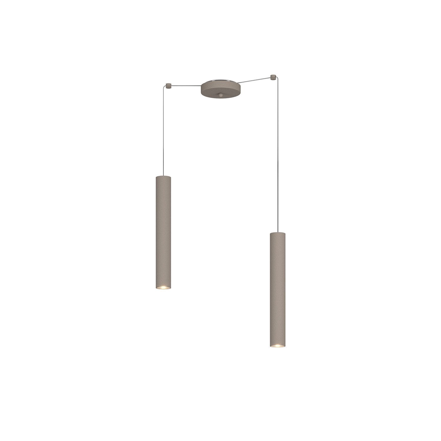 Lampadario Industrial-Minimal Xeana Metallo Marrone 2 Luci Gu10