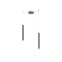Lampadario Industrial-Minimal Xeana Metallo Marrone 2 Luci Gu10