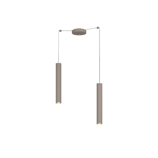 Lampadario Industrial-Minimal Xeana Metallo Marrone 2 Luci Gu10