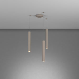 Lampadario Industrial-Minimal Xeana Metallo Marrone 3 Luci Gu10