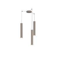 Lampadario Industrial-Minimal Xeana Metallo Marrone 3 Luci Gu10