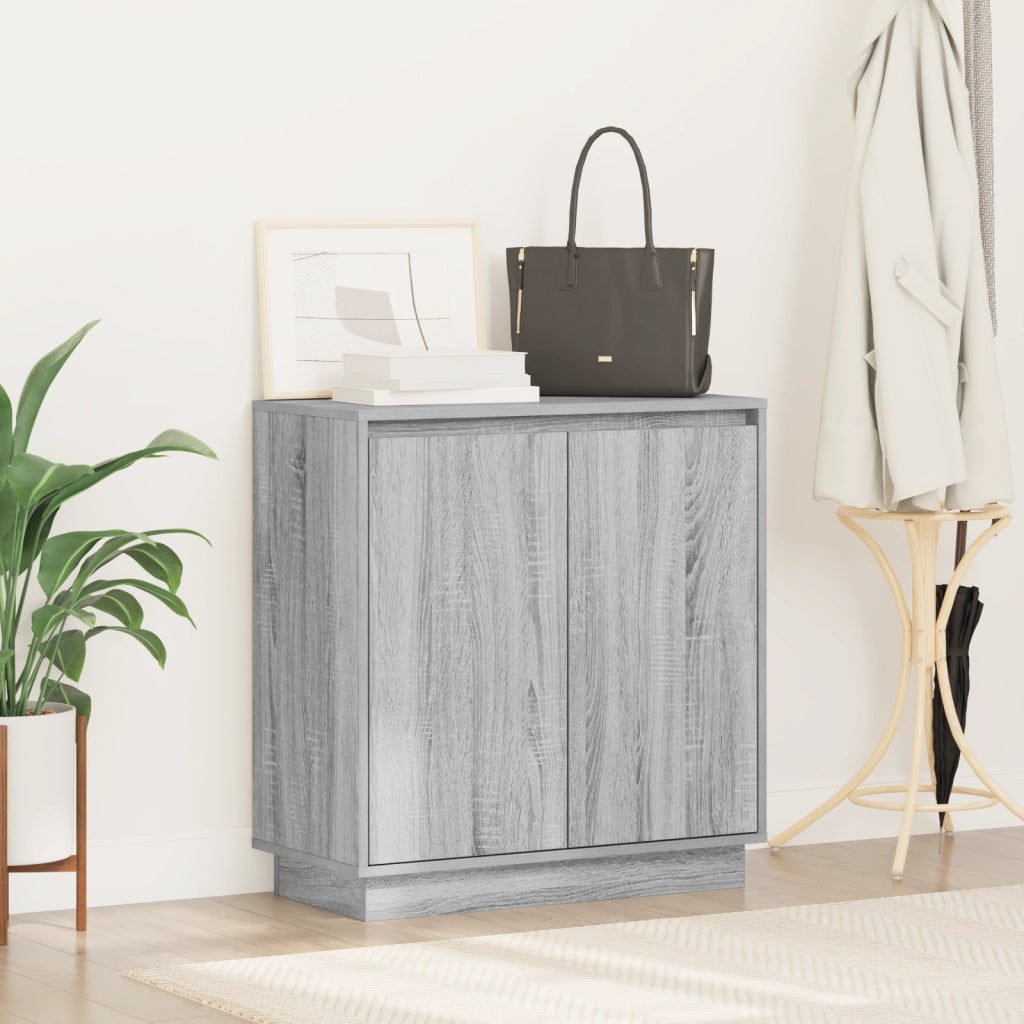 Credenza LED Grigio Sonoma 71x34,5x75 cm in Legno Ingengnerizzato