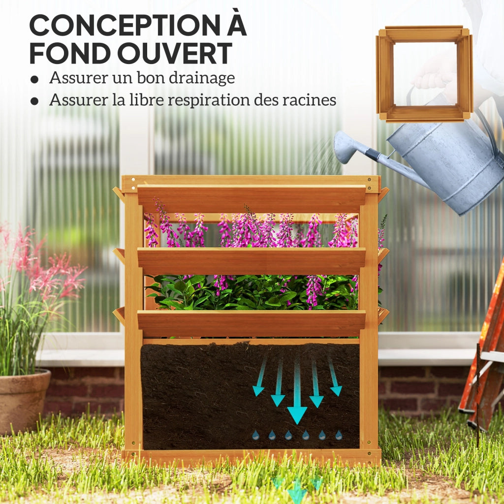 Letto da giardino in legno con contenitore ¨C Zephmum ¨C 65x65x73 cm marrone chiaro