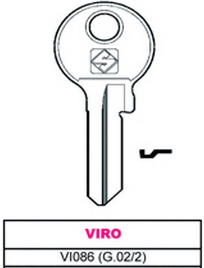 chiave ottone vi086 (g.vac 2) viro cod:ferx.vit11894