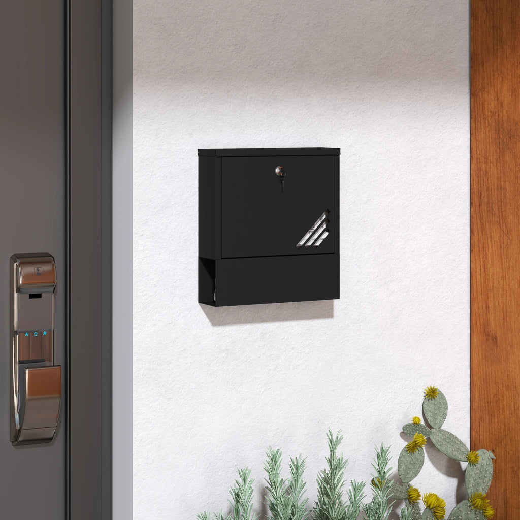 Cassetta Postale a Muro ¨C zephmum ¨C Grigio Carbone, Metallo, 30x8.5x32.5 cm
