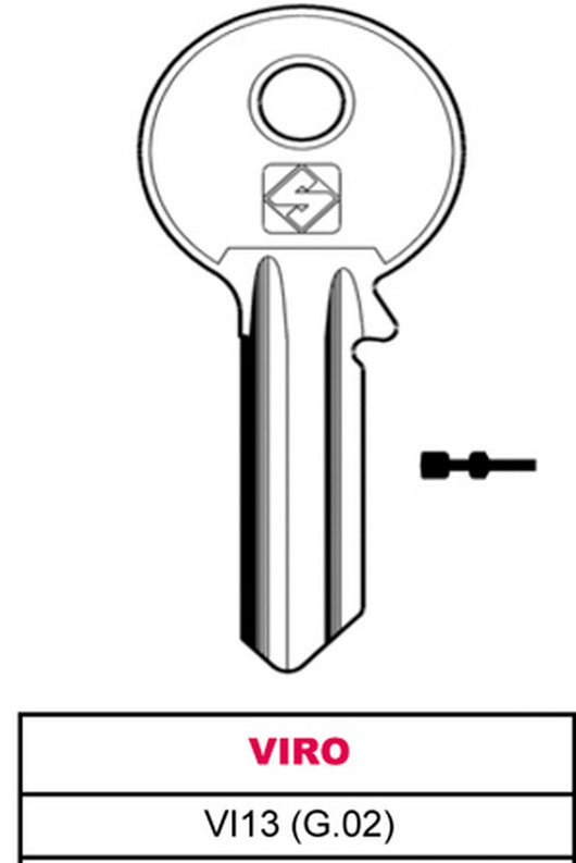 chiave ottone vi13 (g.vac 0) viro cod:ferx.vit18948