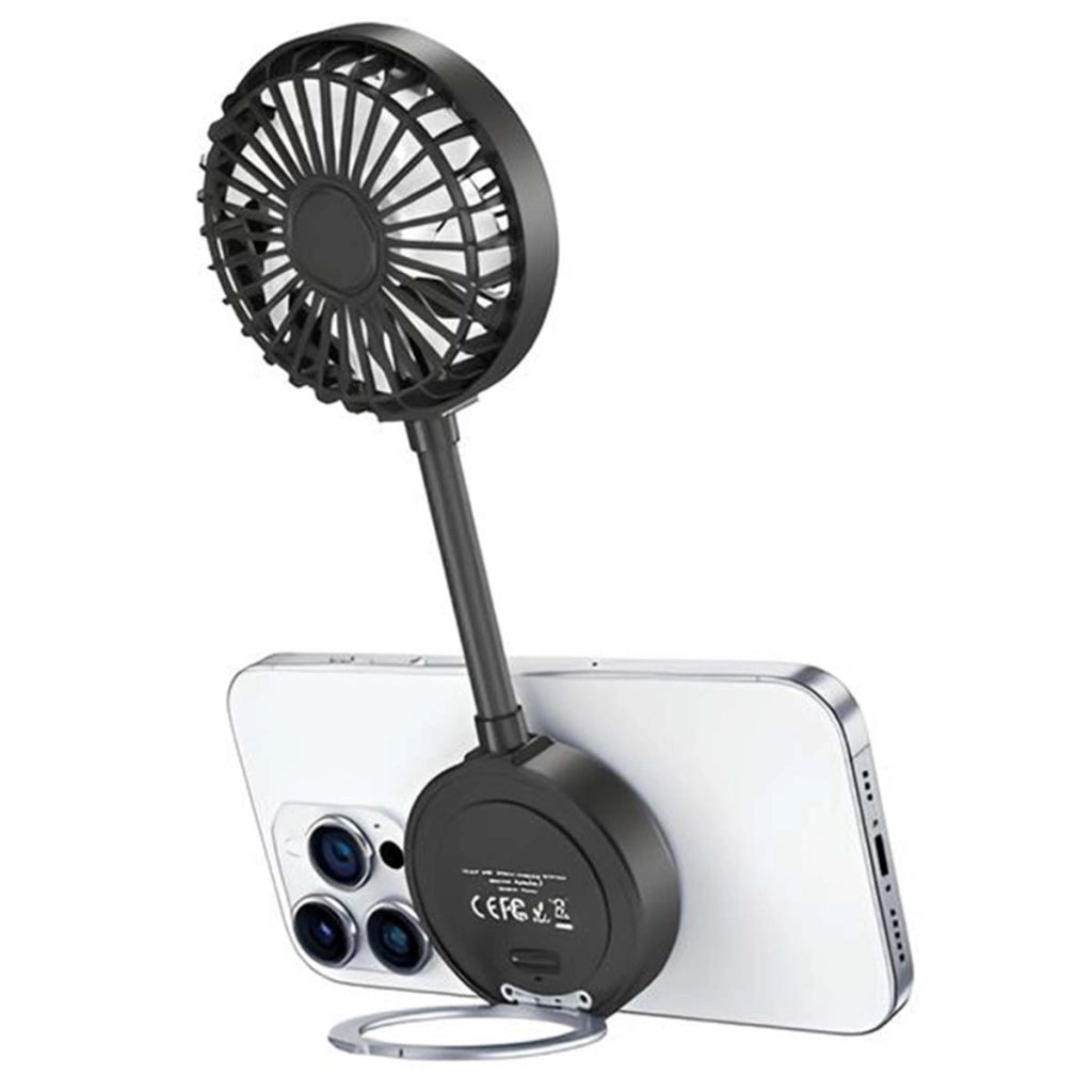 Ventilatore portatile a 3 velocità con fissaggio magnetico e supporto Nero Usams