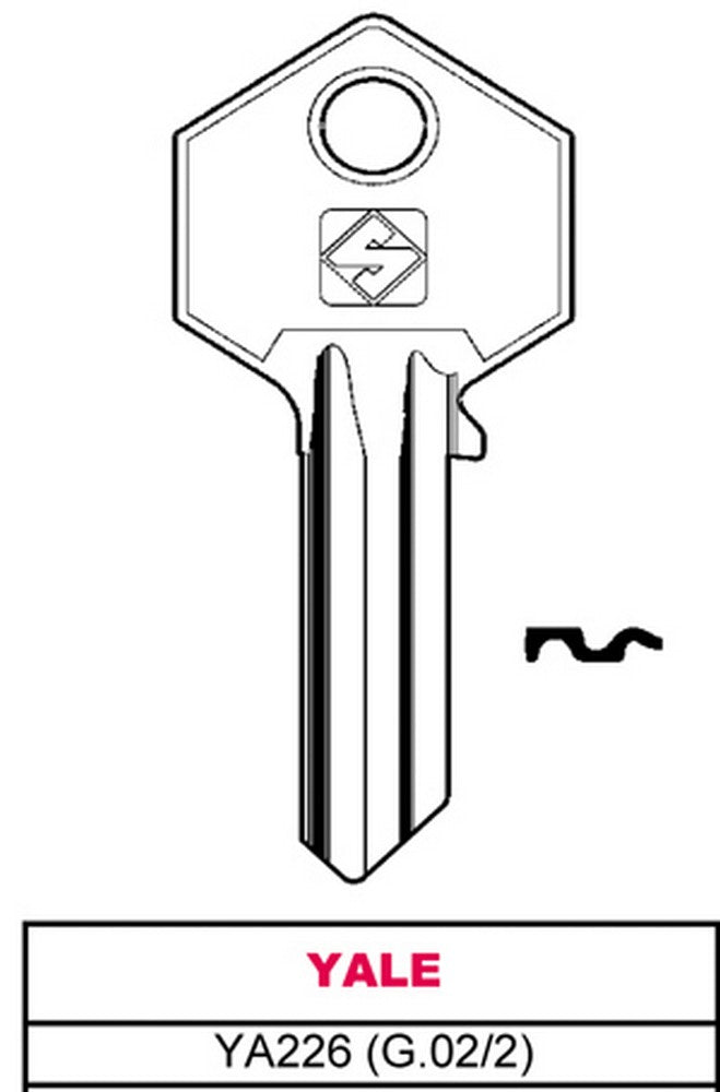 chiave ottone ya226 (g.vac 2) yale cod:ferx.vit11611