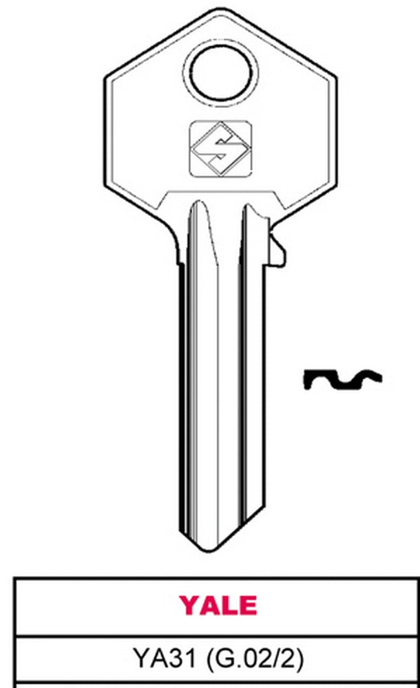 chiave ottone ya31 (g.vac 2) yale cod:ferx.vit11681