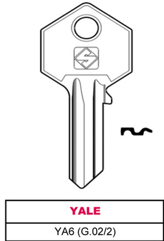chiave ottone ya6 (g.vac 2) yale cod:ferx.vit11688