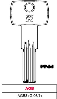 chiave punzonata ottone agb8 (g.vag 1) agb cod:ferx.vit28594