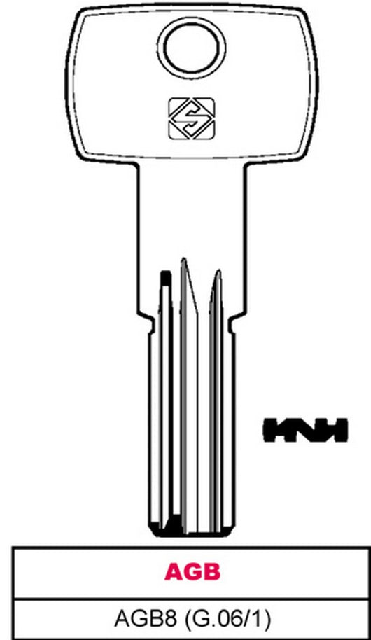 chiave punzonata ottone agb8 (g.vag 1) agb cod:ferx.vit28594