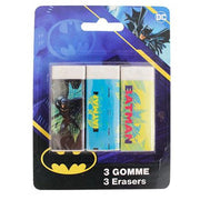 Trade Shop - Set 3 Pz Gomme Per Cancellare Batman Cancelleria Per Scuola Regalo Festa Bambini 961129 -