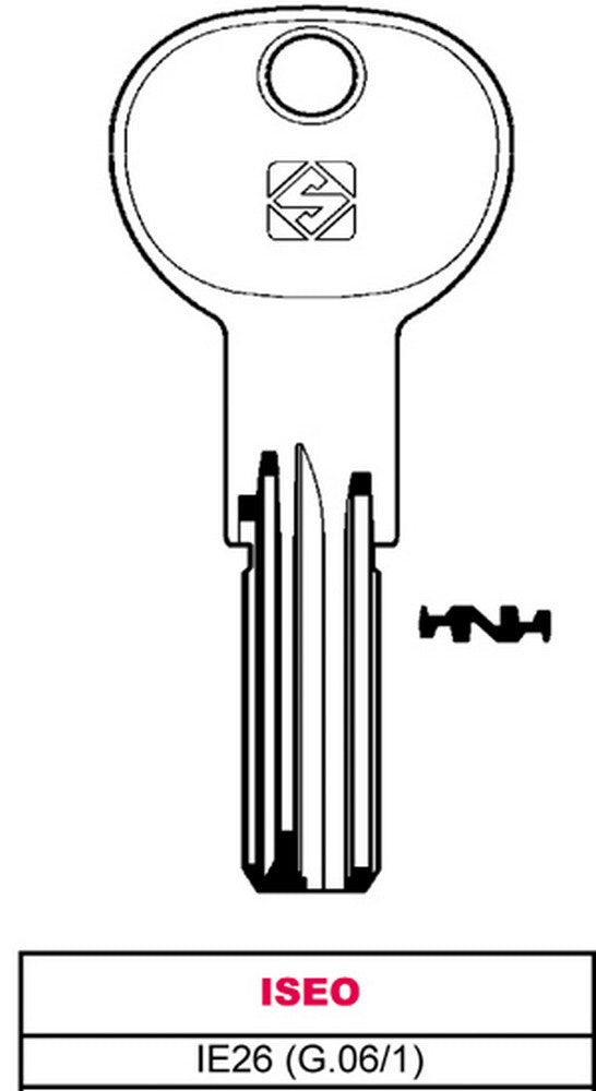 chiave punzonata ottone ie26 (g.vag 1) iseo cod:ferx.vit28597