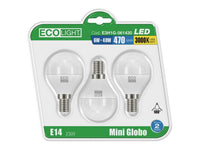 lampada a led mini globo e14 blister 3 pz. luce calda 6 w cod:ferx.vit44163