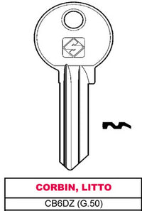 chiave silky ottone cb6dz (g.vgb 1) corbin, litto cod:ferx.vit30033