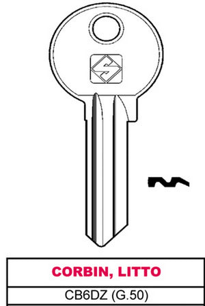 chiave silky ottone cb6dz (g.vgb 1) corbin, litto cod:ferx.vit30033