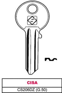 chiave silky ottone cs206dz (g.vgb 1) cisa cod:ferx.vit30034