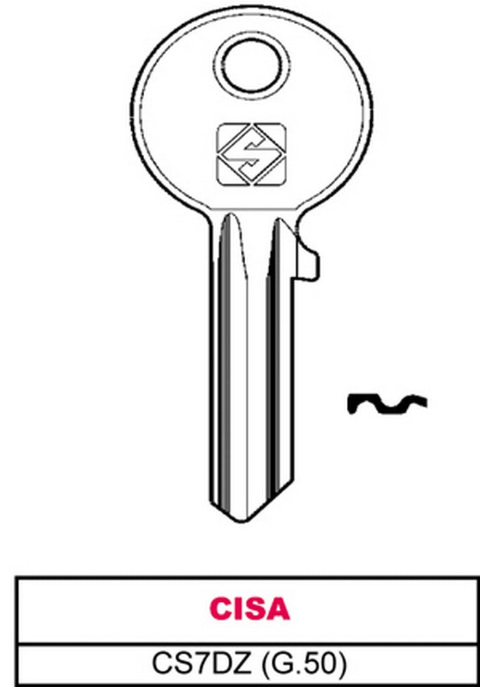 chiave silky ottone cs7dz (g.vgb 1) cisa cod:ferx.vit30035